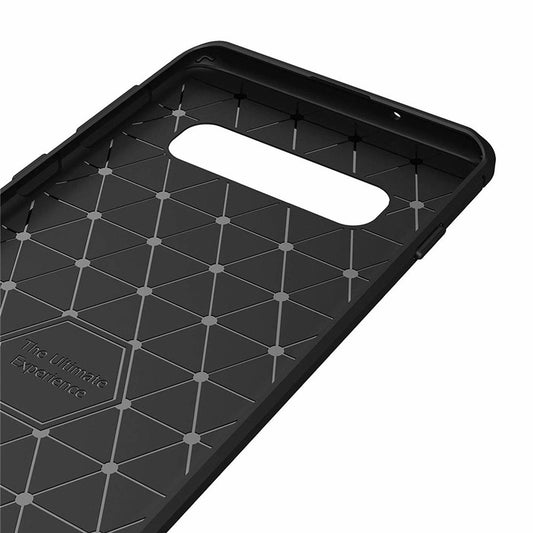 Puzdro pre Samsung Galaxy S10 G973, Techsuit, Karbón, Čierne
