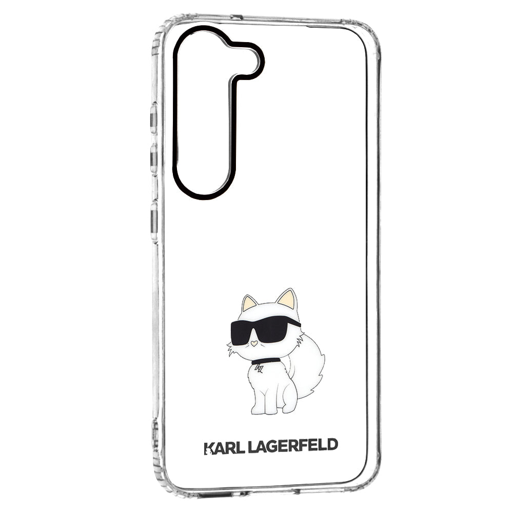 Puzdro pre Samsung Galaxy S23 S911, Karl Lagerfeld, Ikonik Choupette, Transparentné