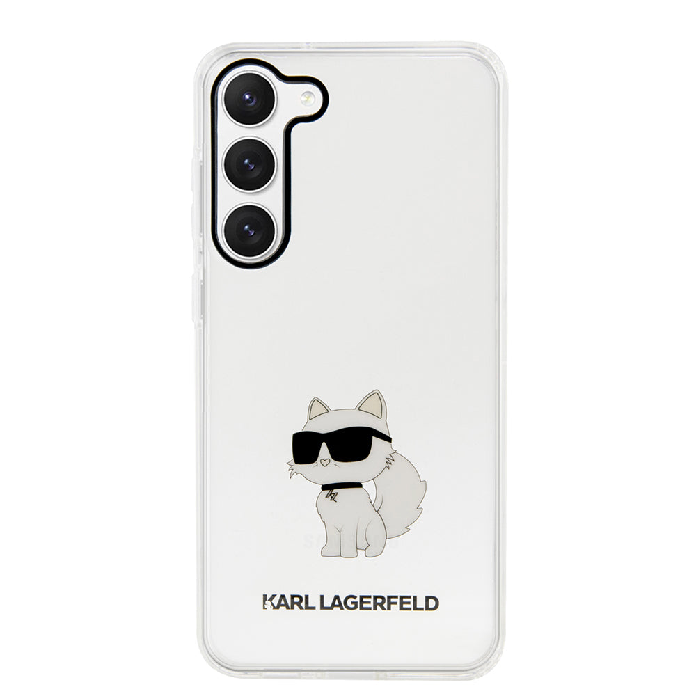 Puzdro pre Samsung Galaxy S23 S911, Karl Lagerfeld, Ikonik Choupette, Transparentné