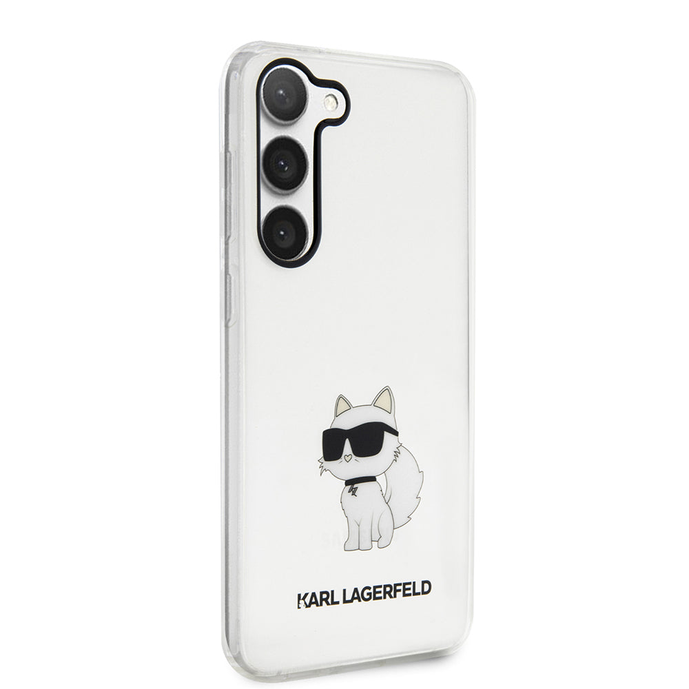 Puzdro pre Samsung Galaxy S23 S911, Karl Lagerfeld, Ikonik Choupette, Transparentné