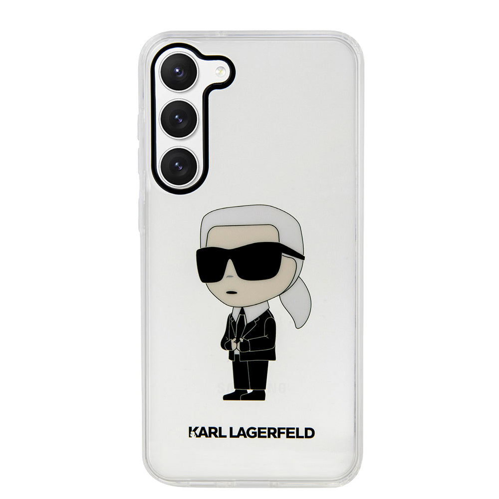 Puzdro pre Samsung Galaxy S23 S911, Karl Lagerfeld, Ikonik Karl, Transparentné