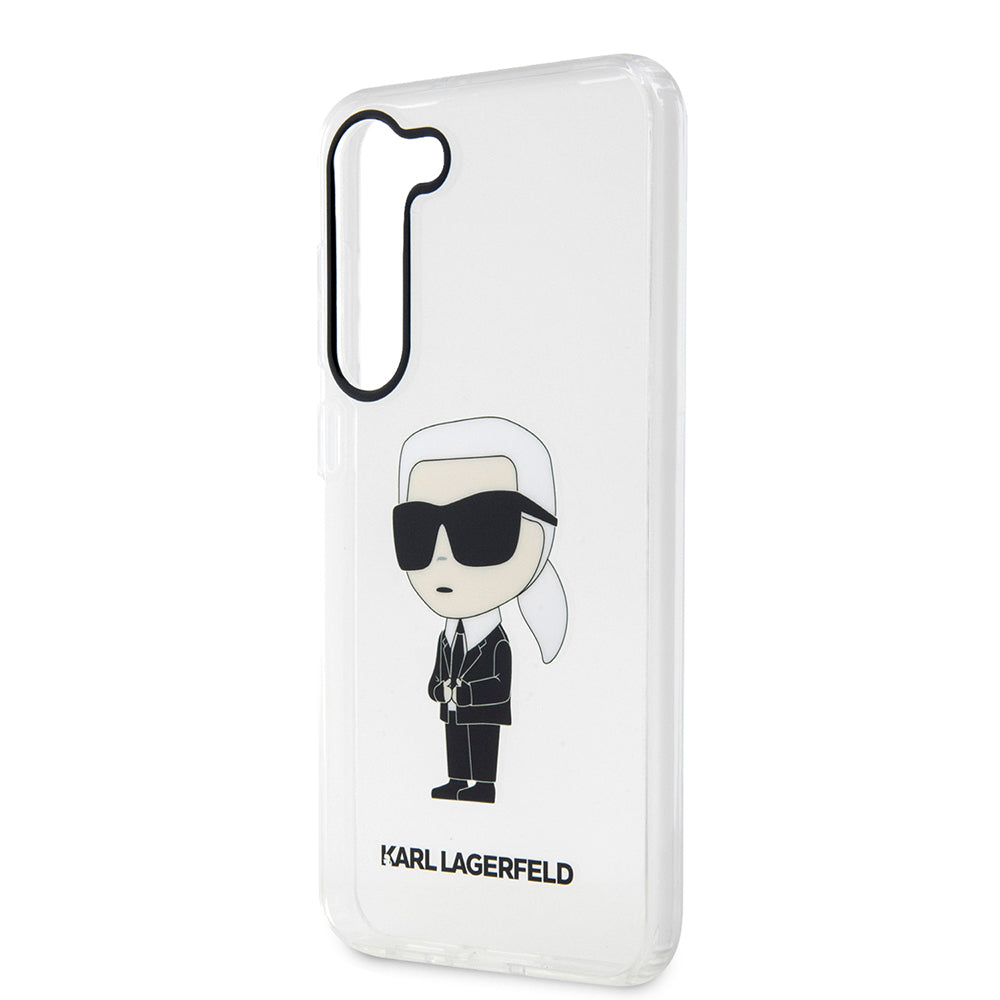 Puzdro pre Samsung Galaxy S23 S911, Karl Lagerfeld, Ikonik Karl, Transparentné