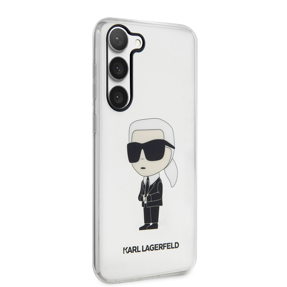 Puzdro pre Samsung Galaxy S23 S911, Karl Lagerfeld, Ikonik Karl, Transparentné