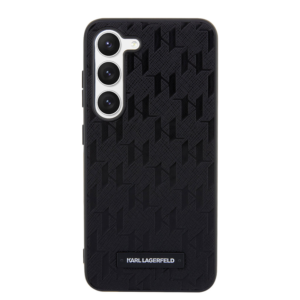 Puzdro pre Samsung Galaxy S23 S911, Karl Lagerfeld, Saffiano Monogram Metal Logo, Čierne