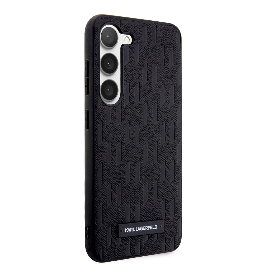 Puzdro pre Samsung Galaxy S23 S911, Karl Lagerfeld, Saffiano Monogram Metal Logo, Čierne