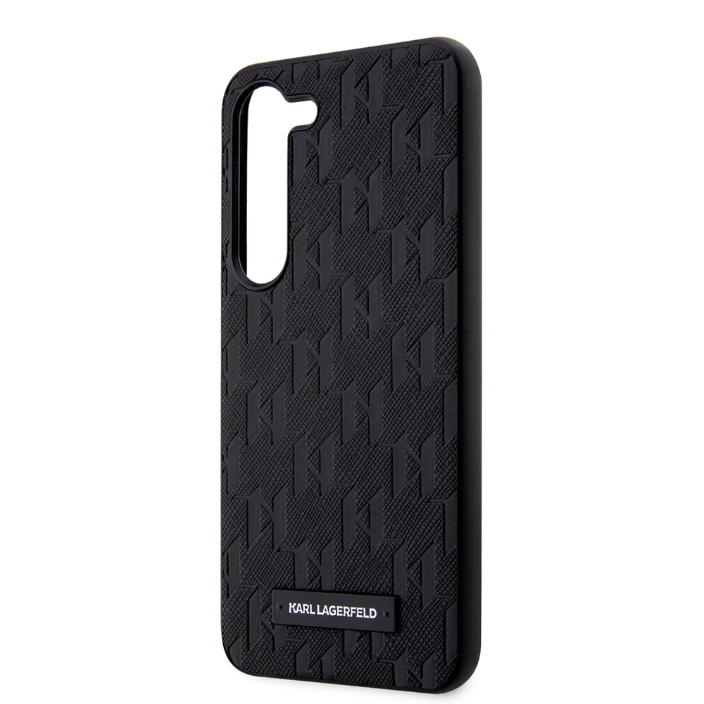 Puzdro pre Samsung Galaxy S23 S911, Karl Lagerfeld, Saffiano Monogram Metal Logo, Čierne