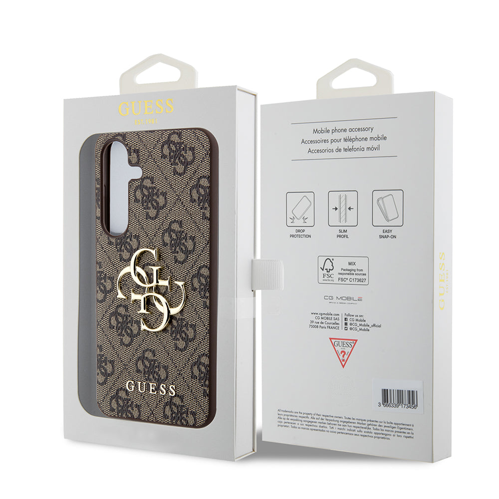 Puzdro pre Samsung Galaxy S24+ S926, Guess, 4G Big Logo, Hnedé