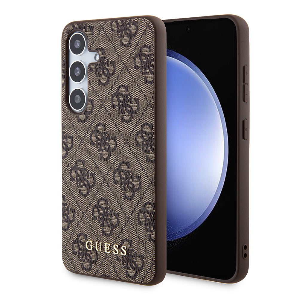 Puzdro pre Samsung Galaxy S24+ S926, Guess, 4G Metal Gold Logo, Hnedé