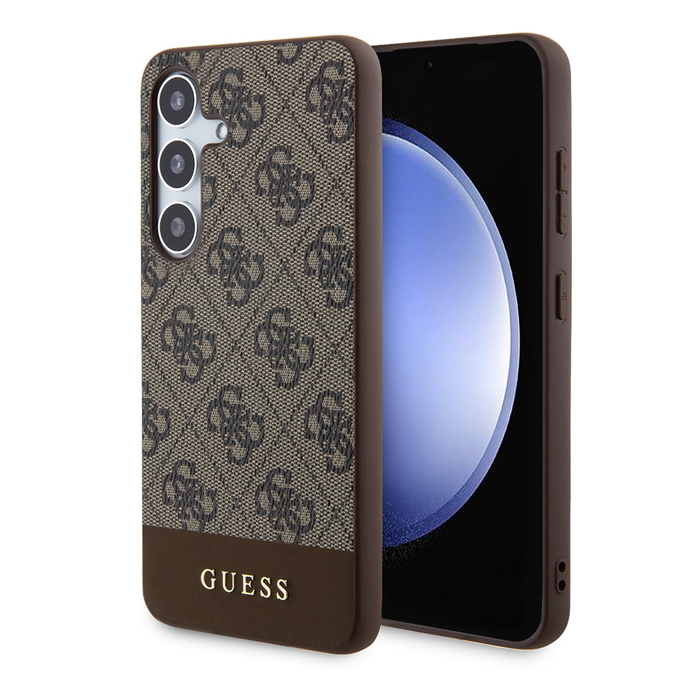 Puzdro pre Samsung Galaxy S24+ S926, Guess, 4G Stripe, Hnedé