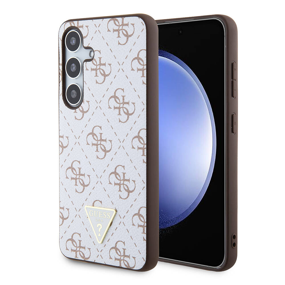 Puzdro pre Samsung Galaxy S24+ S926, Guess, 4G Triangle Logo, Biela