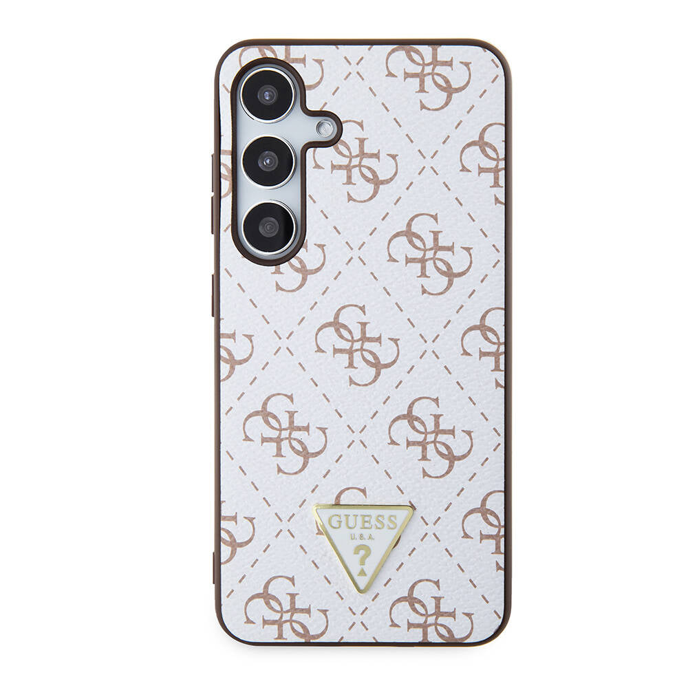 Puzdro pre Samsung Galaxy S24+ S926, Guess, 4G Triangle Logo, Biela