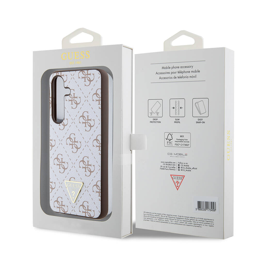 Puzdro pre Samsung Galaxy S24+ S926, Guess, 4G Triangle Logo, Biela