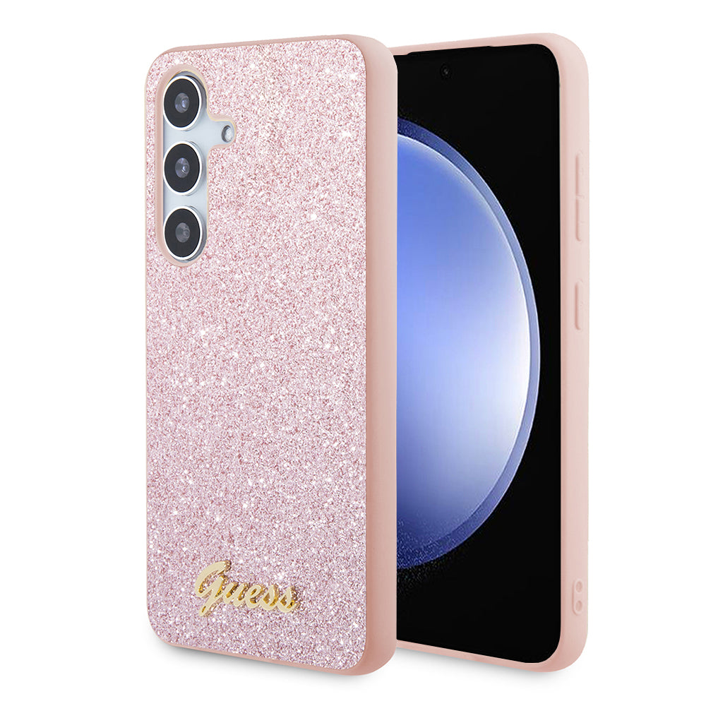 Case for Samsung Galaxy S24+ S926, Guess, Glitter Script, Pink