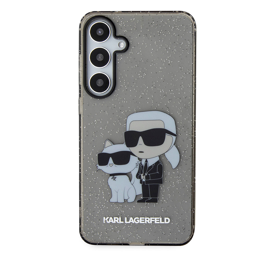 Puzdro pre Samsung Galaxy S24+ S926, Karl Lagerfeld, Glitter Karl & Choupette, Modrá