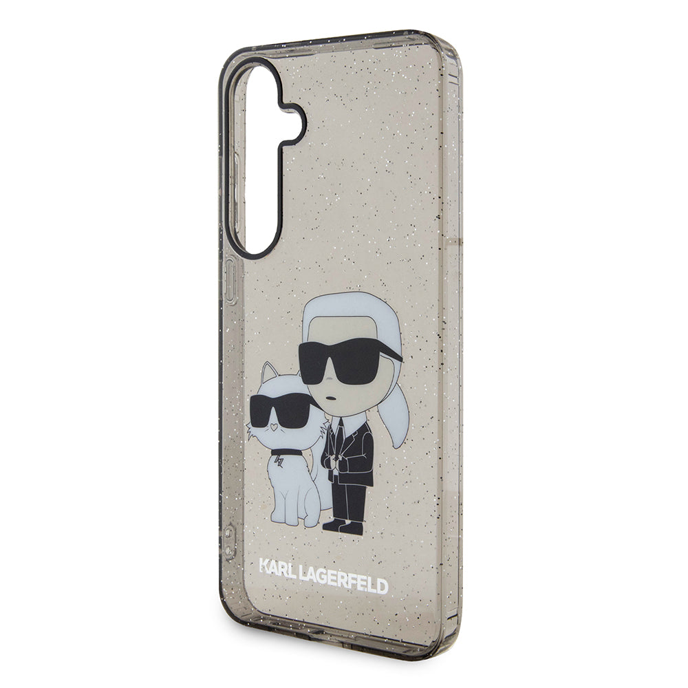 Puzdro pre Samsung Galaxy S24+ S926, Karl Lagerfeld, Glitter Karl & Choupette, Modrá