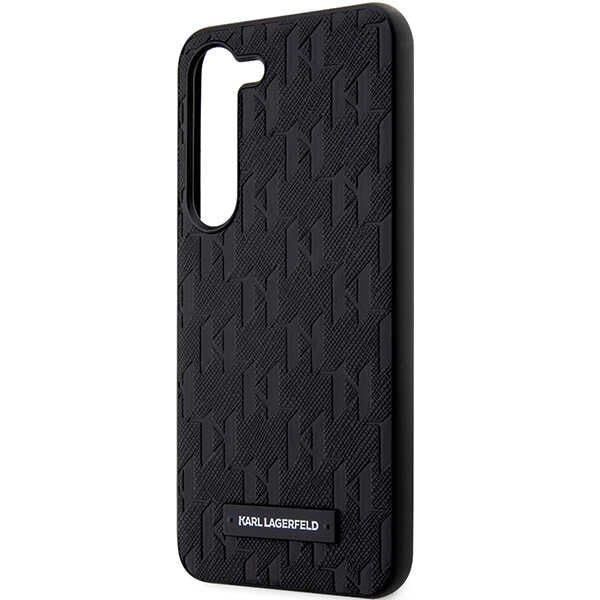 Puzdro pre Samsung Galaxy S24+ S926, Karl Lagerfeld, Saffiano Monogram Metal Logo, Čierne