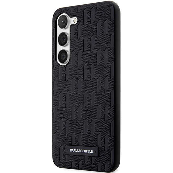 Puzdro pre Samsung Galaxy S24+ S926, Karl Lagerfeld, Saffiano Monogram Metal Logo, Čierne