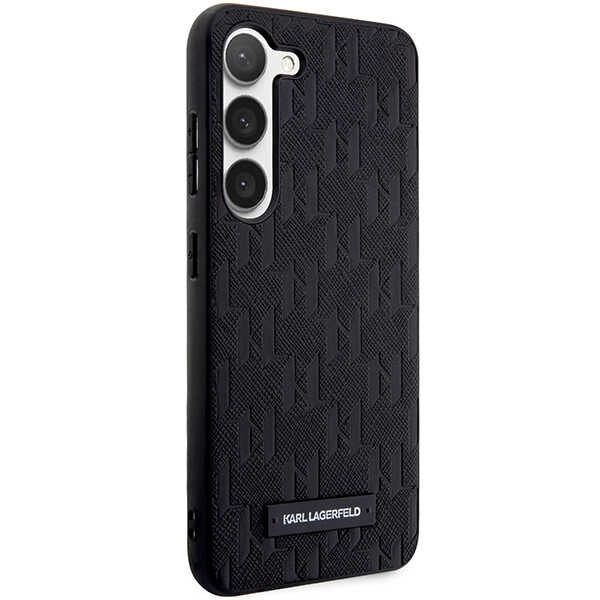 Puzdro pre Samsung Galaxy S24+ S926, Karl Lagerfeld, Saffiano Monogram Metal Logo, Čierne