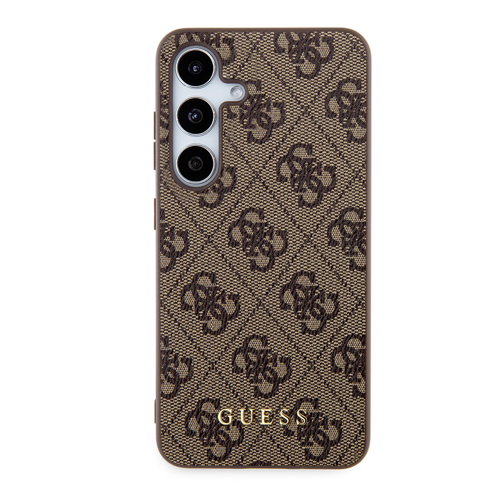 Puzdro pre Samsung Galaxy S24 S921, Guess, 4G Metal Gold Logo, Hnedé