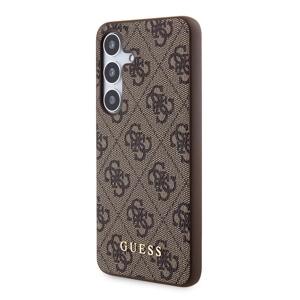 Puzdro pre Samsung Galaxy S24 S921, Guess, 4G Metal Gold Logo, Hnedé