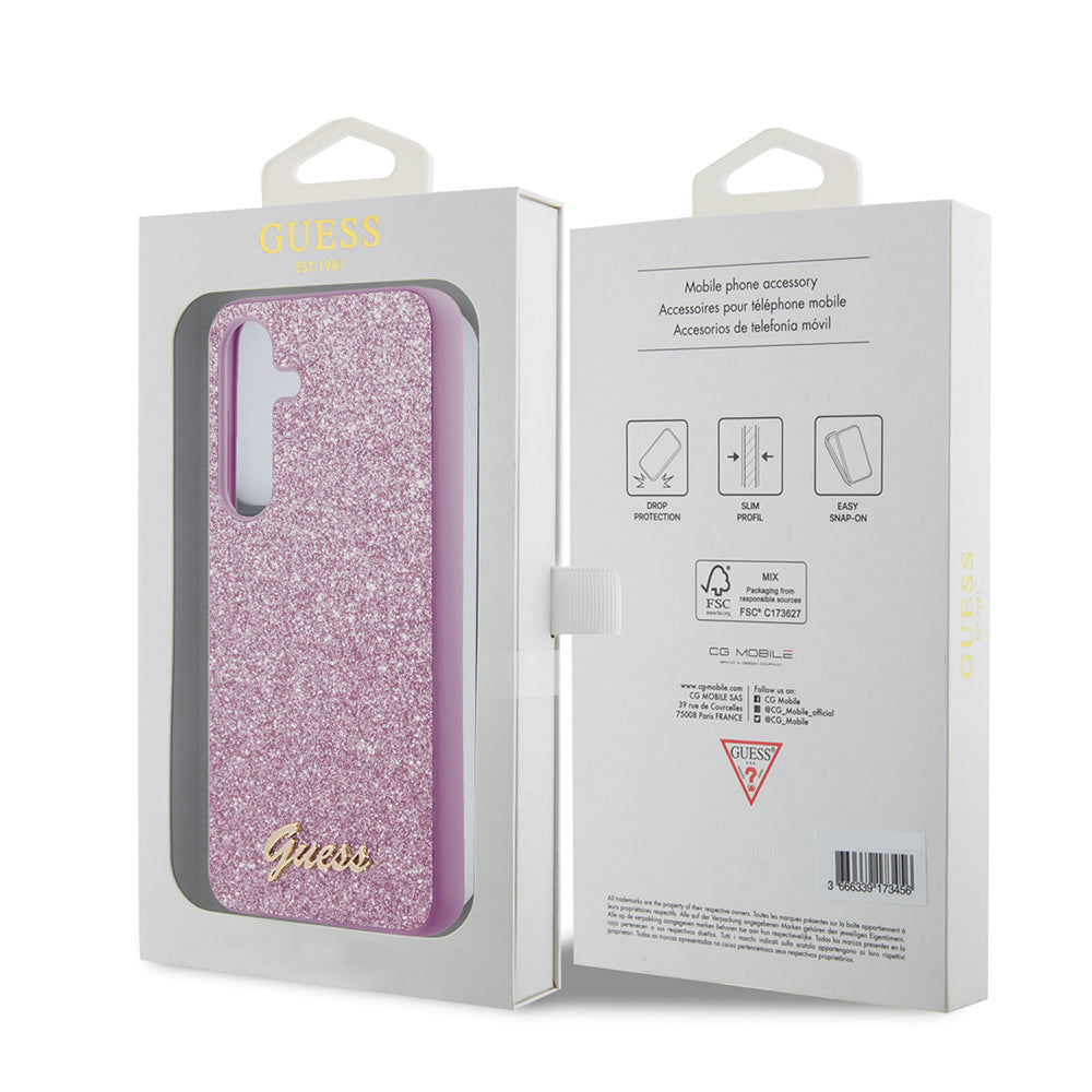 Puzdro pre Samsung Galaxy S24 S921, Guess, Glitter Script, Mov