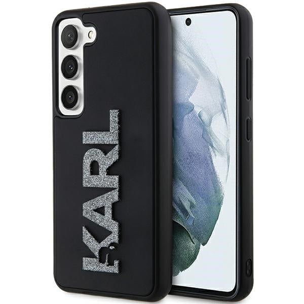 Puzdro pre Samsung Galaxy S24 S921, Karl Lagerfeld, 3D Rubber Glitter Logo, Čierne