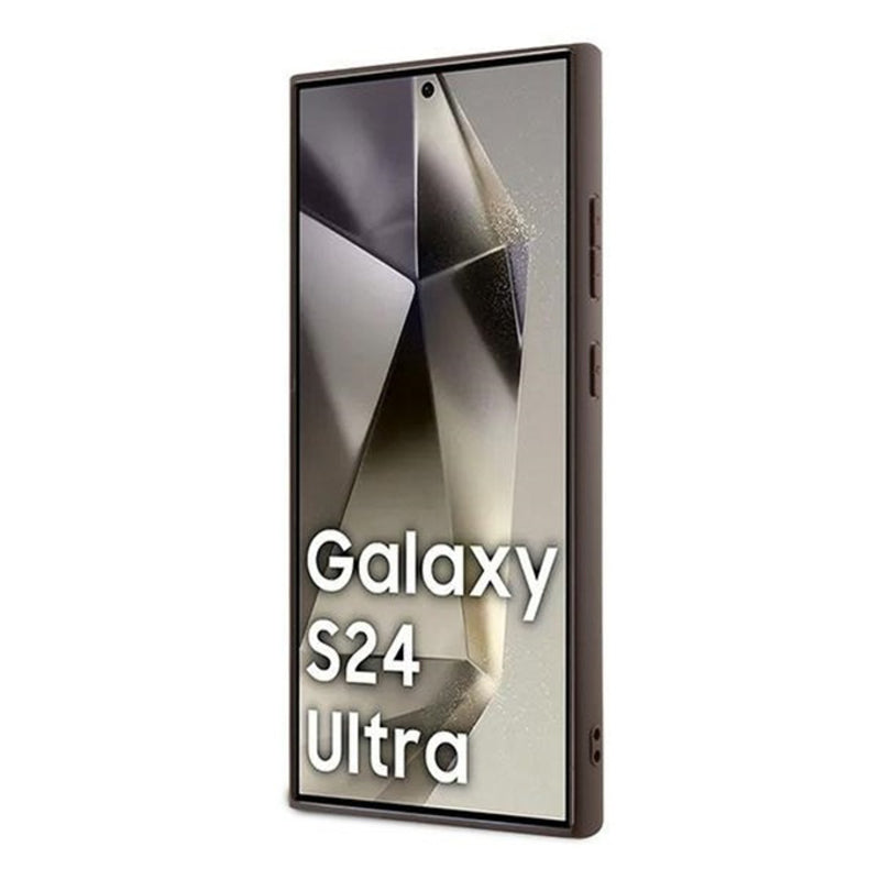 Puzdro pre Samsung Galaxy S24 Ultra S928, Guess, 4G Metal Gold Logo, Hnedé