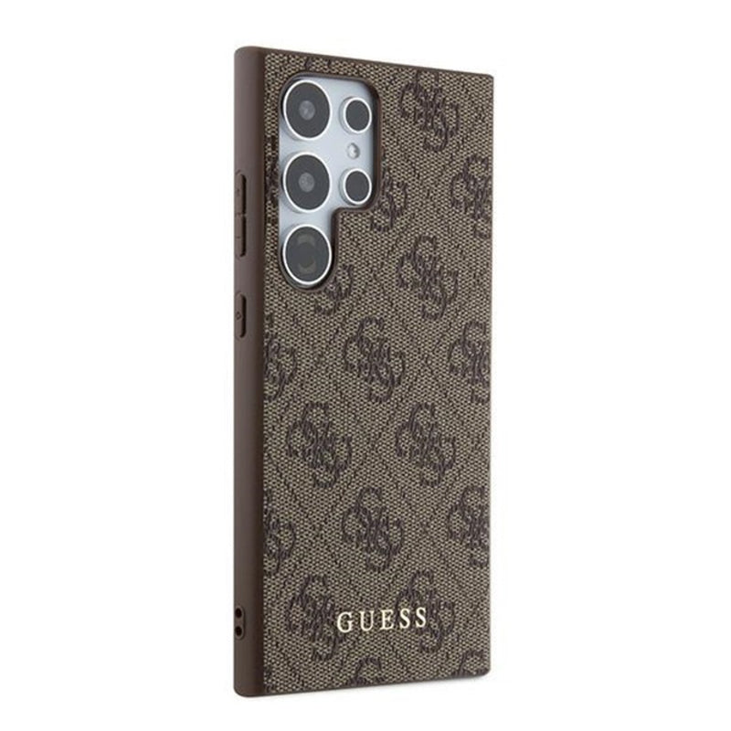 Puzdro pre Samsung Galaxy S24 Ultra S928, Guess, 4G Metal Gold Logo, Hnedé