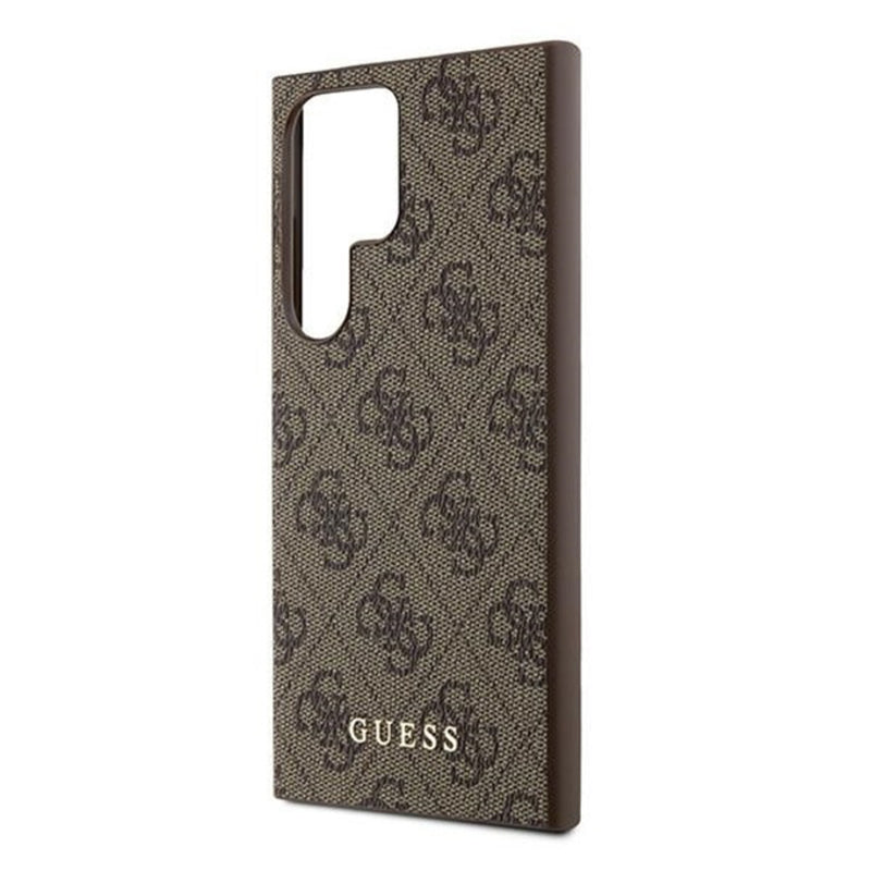 Puzdro pre Samsung Galaxy S24 Ultra S928, Guess, 4G Metal Gold Logo, Hnedé