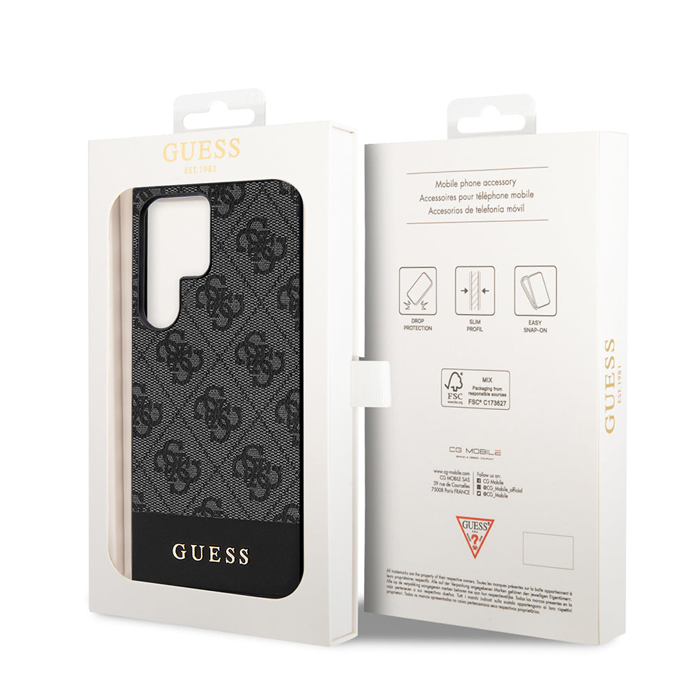 Puzdro pre Samsung Galaxy S24 Ultra S928, Guess, 4G Stripe, Čierne