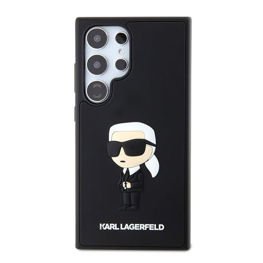 Puzdro pre Samsung Galaxy S24 Ultra S928, Karl Lagerfeld, 3D Rubber Ikonik Karl, Čierne