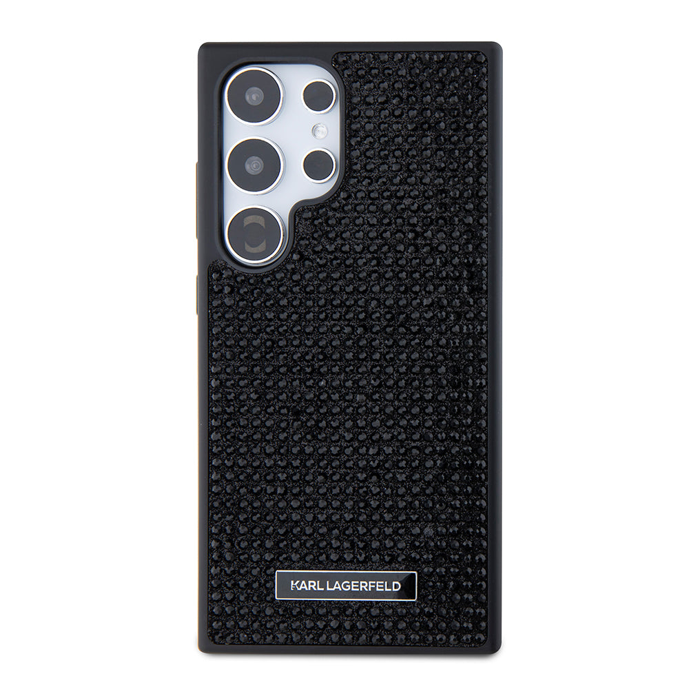 Puzdro pre Samsung Galaxy S24 Ultra S928, Karl Lagerfeld, Rhinestone Metal Plate, Čierne