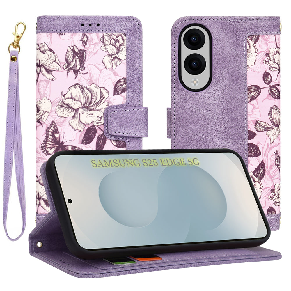Puzdro na Samsung Galaxy S25 Edge S937, Techsuit, FlipCraft, fialové