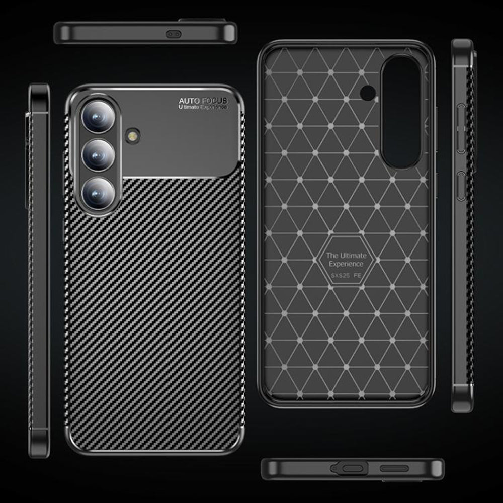 Puzdro na Samsung Galaxy S25 FE, Techsuit, CarbonFiber, Čierne