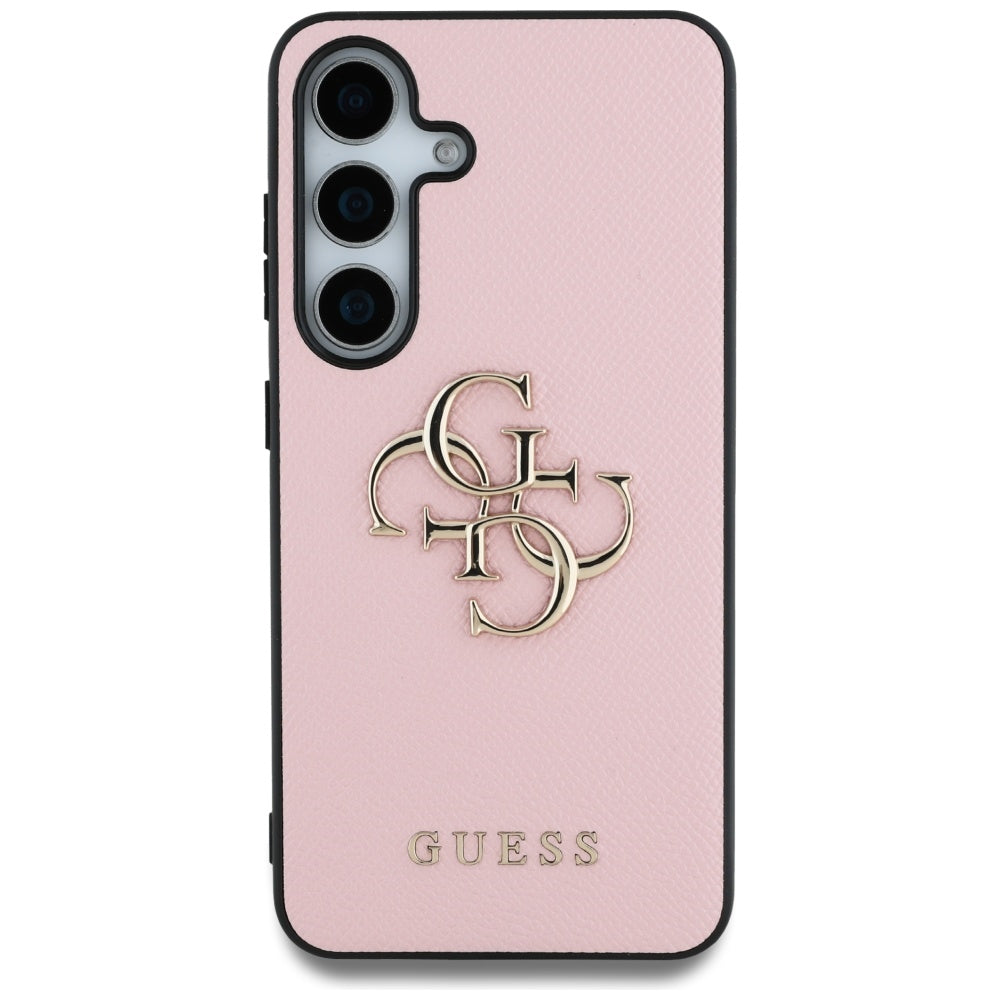 Puzdro pre Samsung Galaxy S25+ S936, Guess, 4G Grained Big and Classic Logo, Ružové