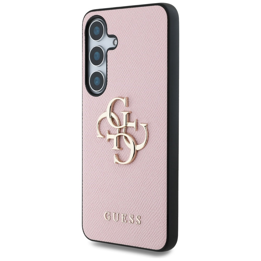 Puzdro pre Samsung Galaxy S25+ S936, Guess, 4G Grained Big and Classic Logo, Ružové