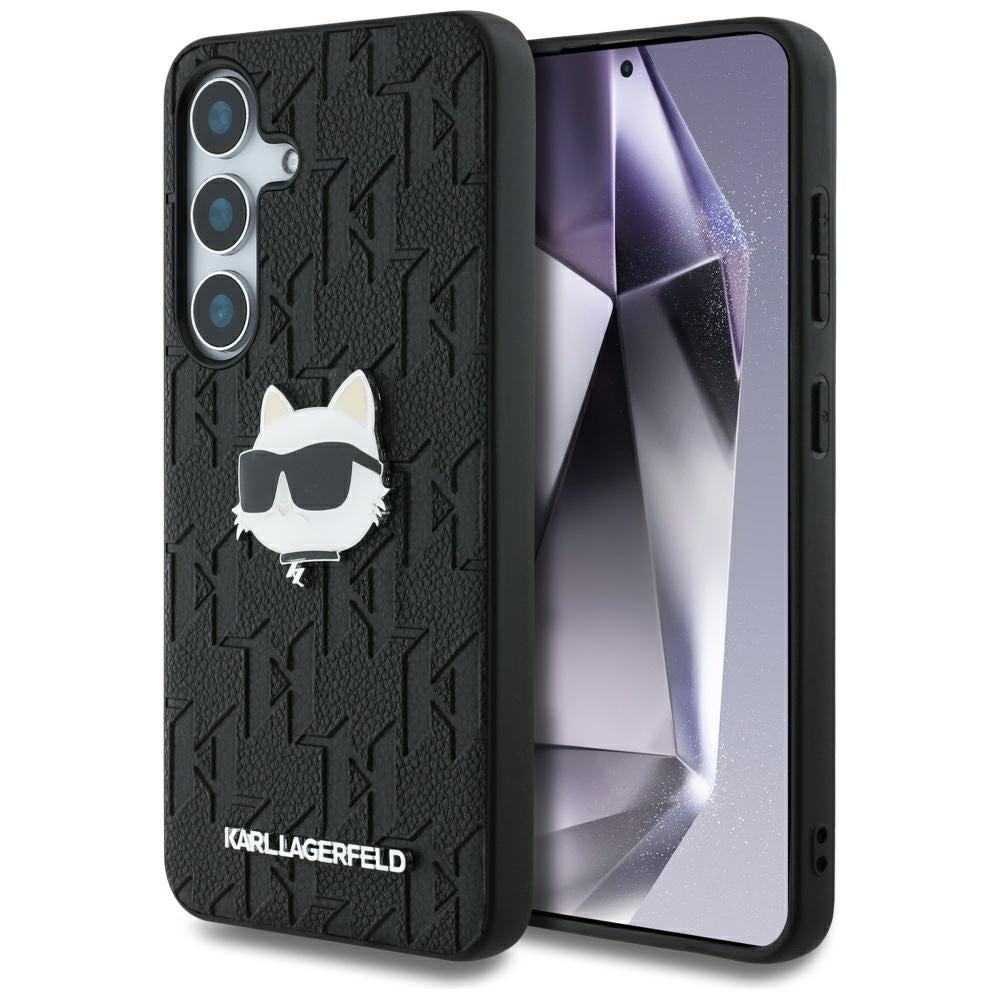 Puzdro pre Samsung Galaxy S25+ S936, Karl Lagerfeld, Monogram Choupette's Head, Čierne