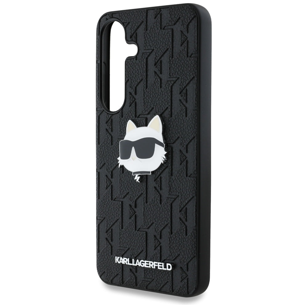 Puzdro pre Samsung Galaxy S25+ S936, Karl Lagerfeld, Monogram Choupette's Head, Čierne