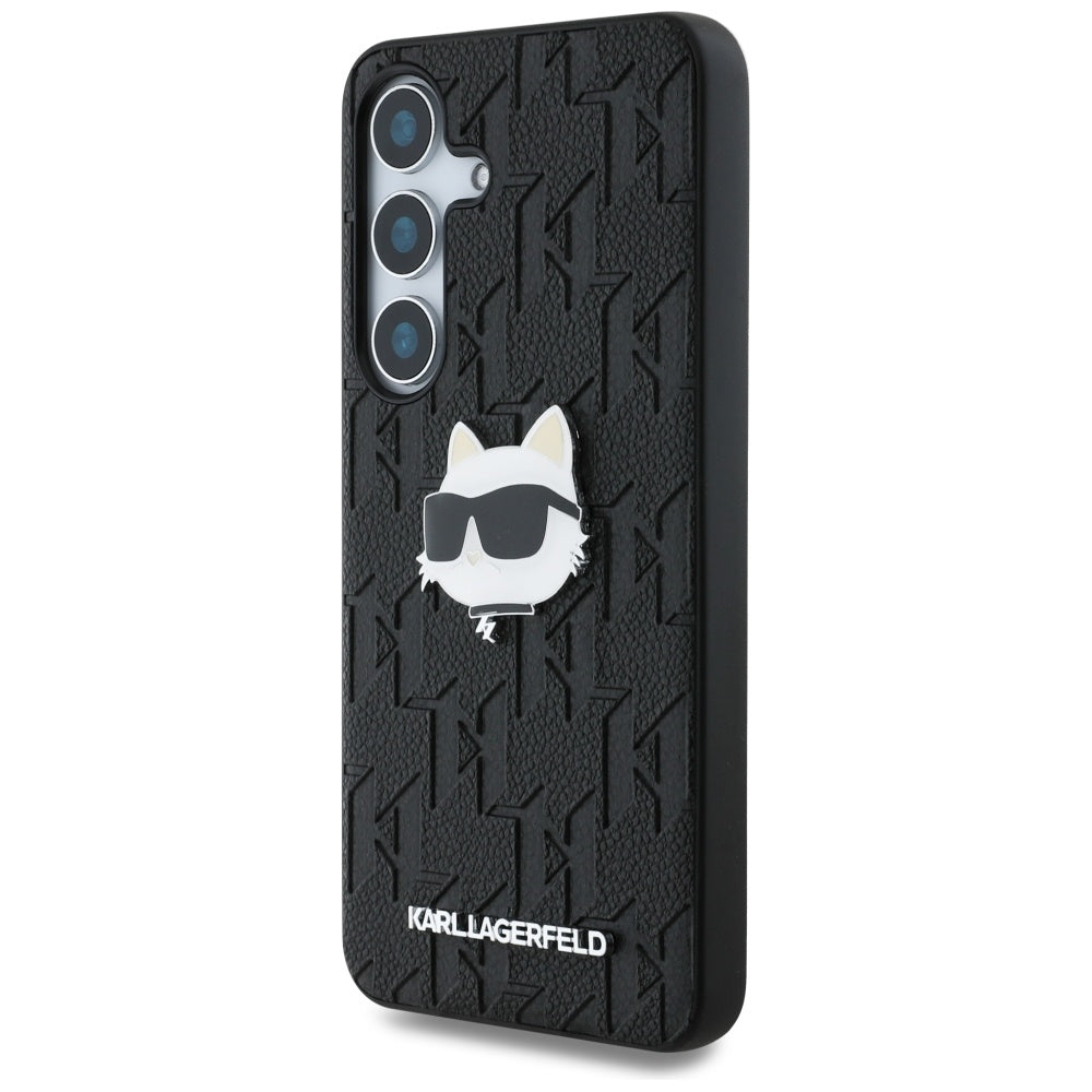 Puzdro pre Samsung Galaxy S25+ S936, Karl Lagerfeld, Monogram Choupette's Head, Čierne