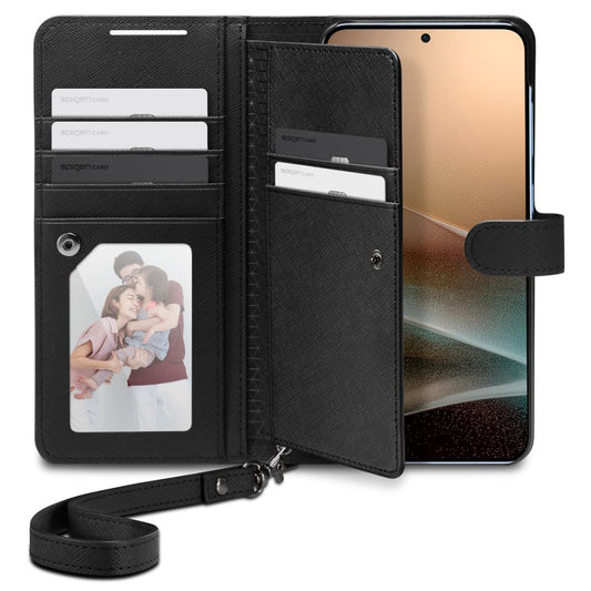 Puzdro pre Samsung Galaxy S25+ S936, Spigen, Wallet S, Čierne ACS09125