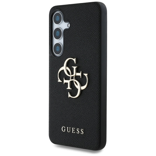 Puzdro pre Samsung Galaxy S25 S931, Guess, 4G Grained Big and Classic Logo, Čierne