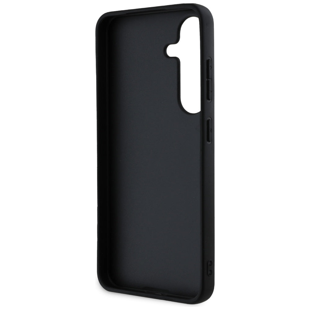 Puzdro pre Samsung Galaxy S25 S931, Guess, Grained Hot Stamp 4G Triangle, Čierne