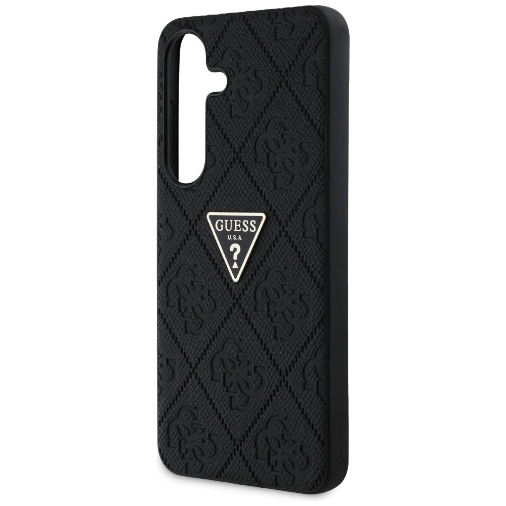 Puzdro pre Samsung Galaxy S25 S931, Guess, Grained Hot Stamp 4G Triangle, Čierne