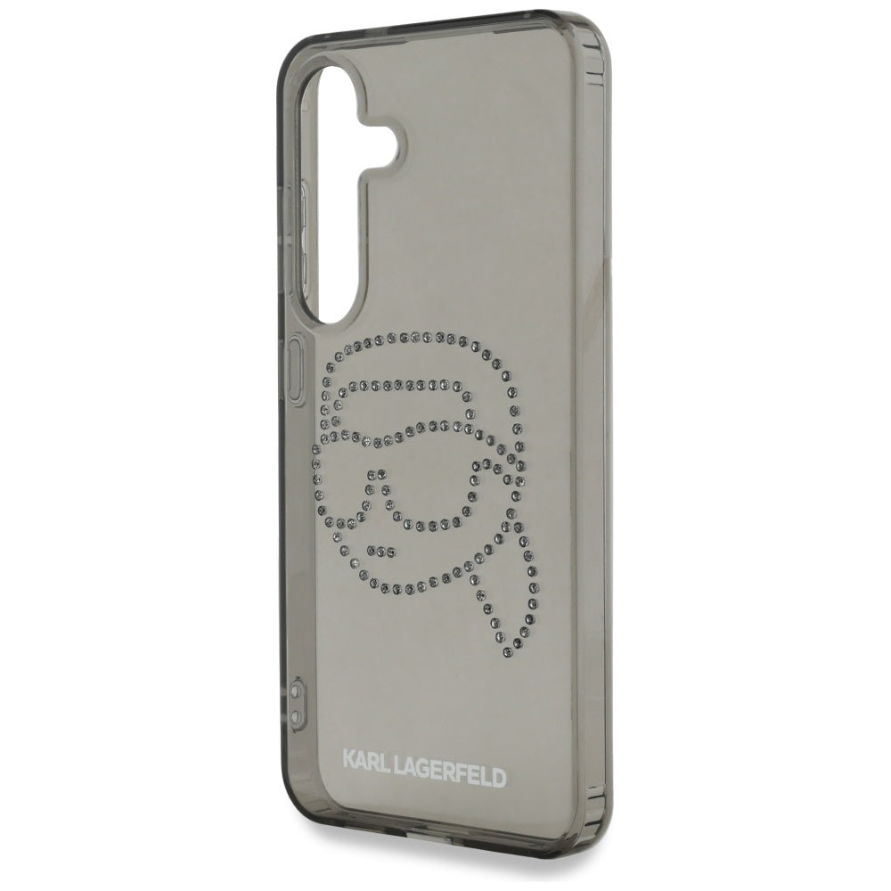 Puzdro pre Samsung Galaxy S25 S931, Karl Lagerfeld, IML Rhinestones Karl's Head, Čierne