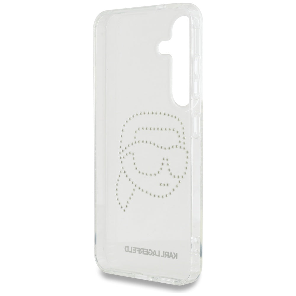 Puzdro pre Samsung Galaxy S25 S931, Karl Lagerfeld, IML Rhinestones Karl's Head, Priehľadné