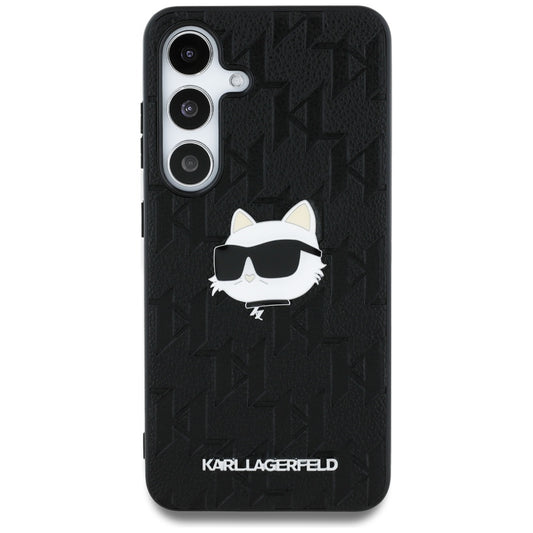 Puzdro pre Samsung Galaxy S25 S931, Karl Lagerfeld, Monogram Choupette's Head, Čierne