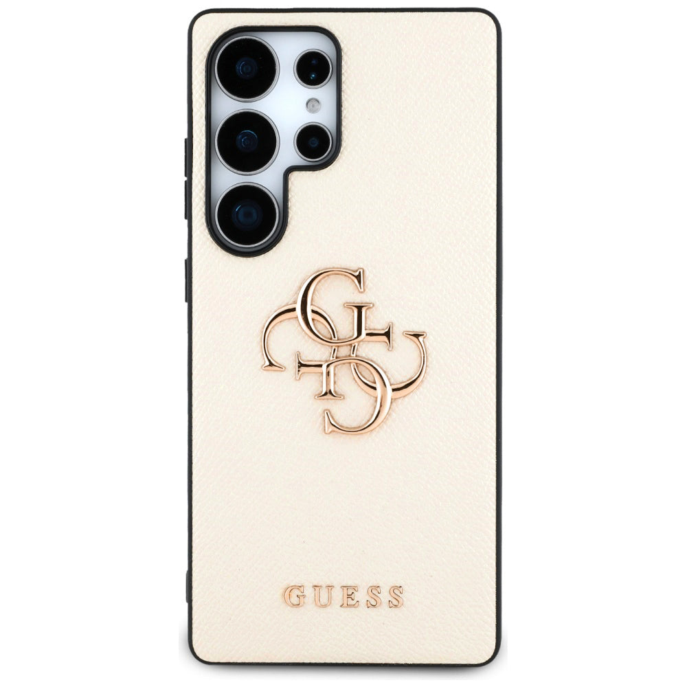 Puzdro pre Samsung Galaxy S25 Ultra S938, Guess, 4G Grained Big and Classic Logo, Bežové