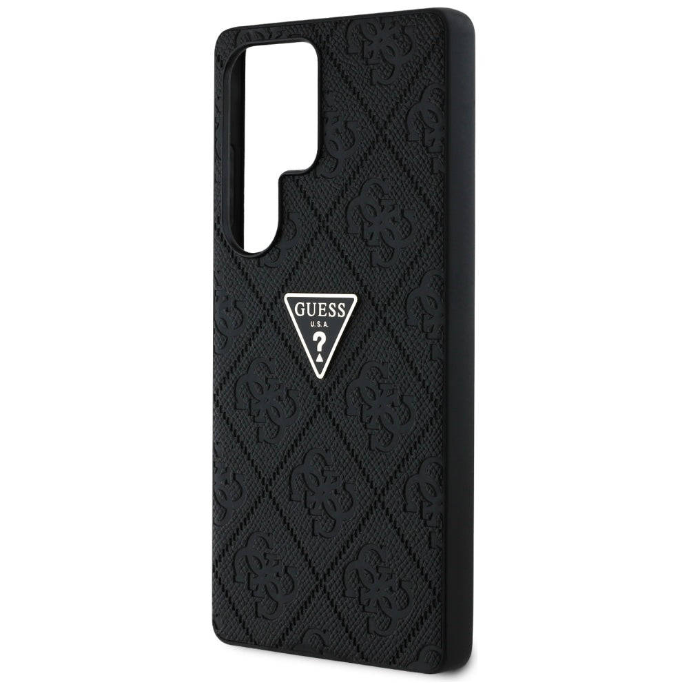 Puzdro pre Samsung Galaxy S25 Ultra S938, Guess, Grained Hot Stamp 4G Triangle, Čierne