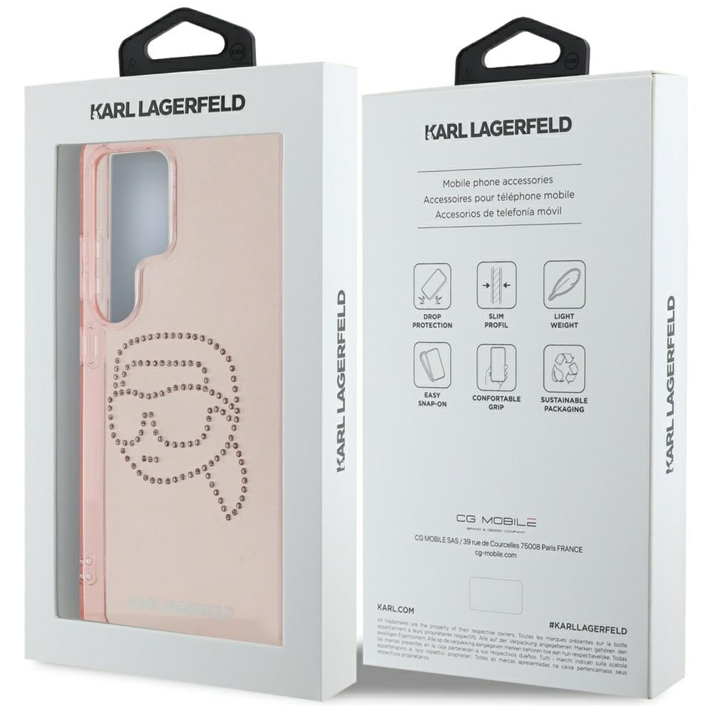 Puzdro pre Samsung Galaxy S25 Ultra S938, Karl Lagerfeld, IML Luxury Karl's Head, Ružová