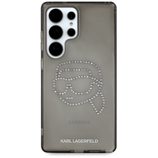 Case for Samsung Galaxy S25 Ultra S938, Karl Lagerfeld, IML Rhinestones Karl's Head, Black